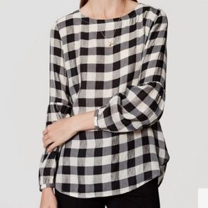 ANN TAYLOR LOFT Checkered Blouse